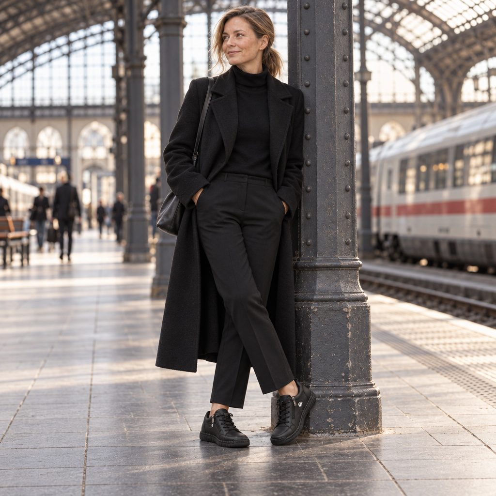 Sneaker Lina in Schwarz – getragen