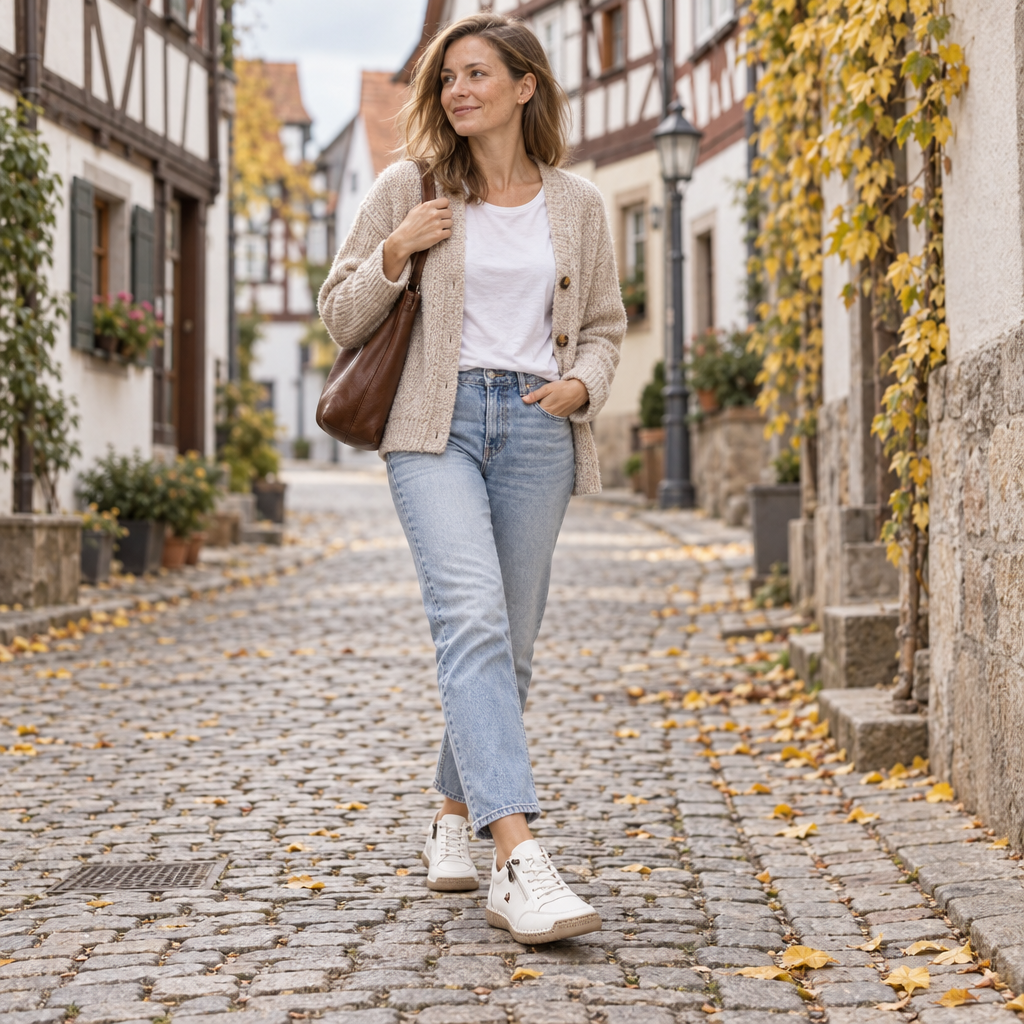 Sneaker Lina in Weiß – getragen