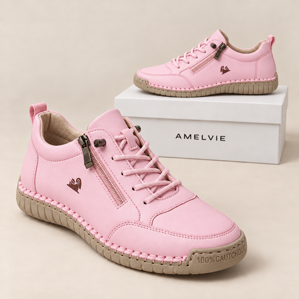Sneaker Lina in Rosa mit Reißverschluss