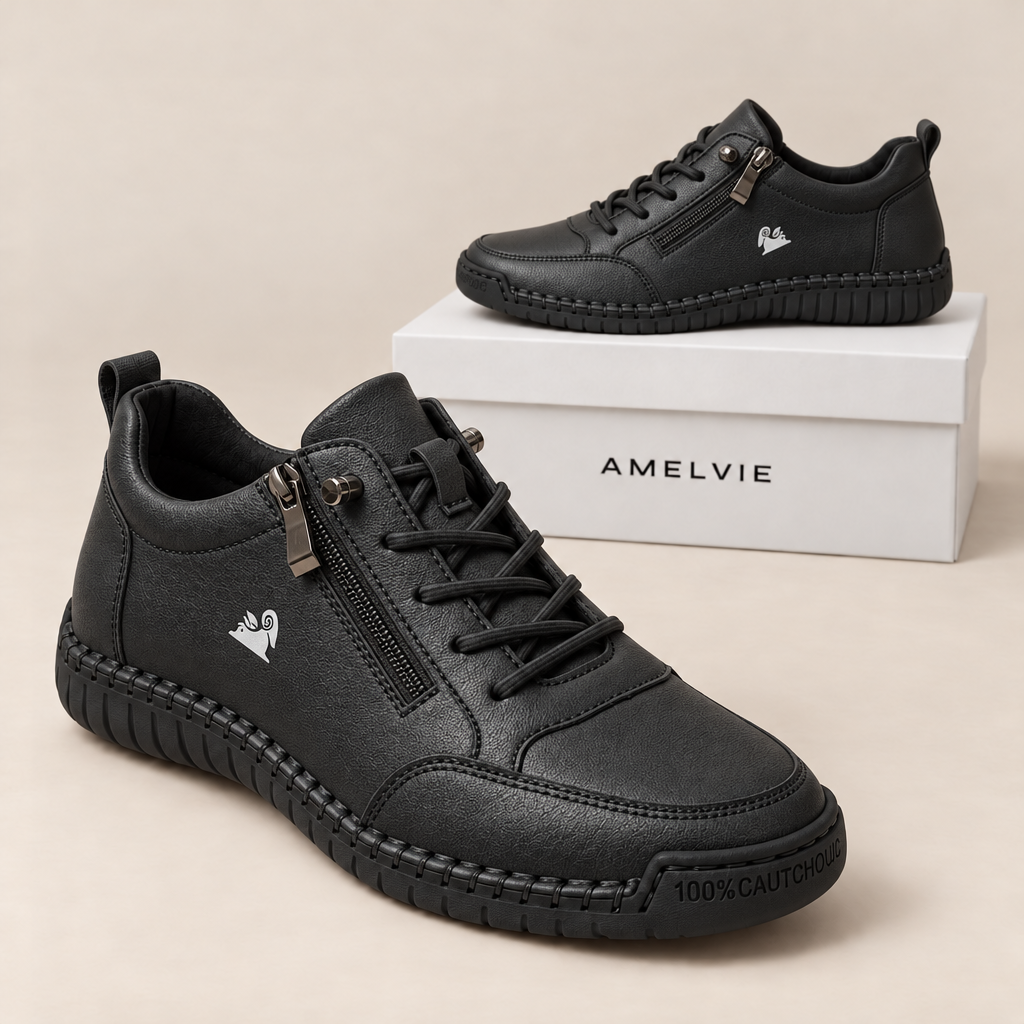 Sneaker Lina in Schwarz mit Reißverschluss