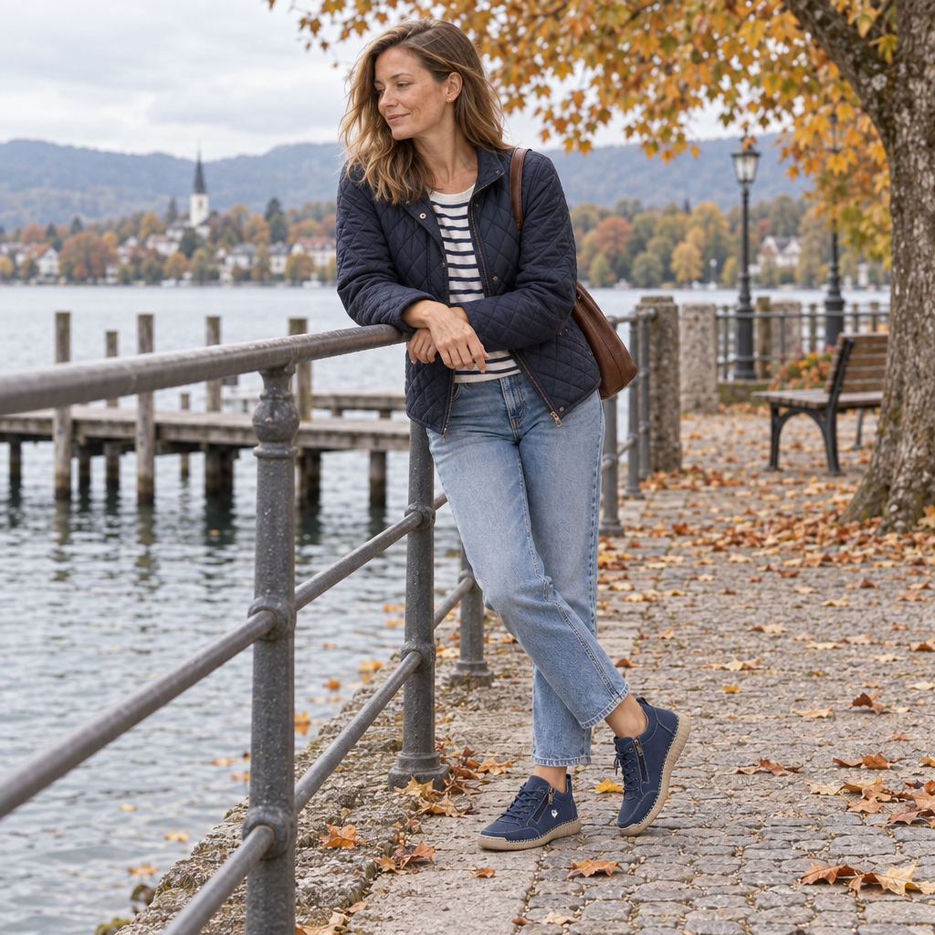 Sneaker Lina in Dunkelblau – getragen