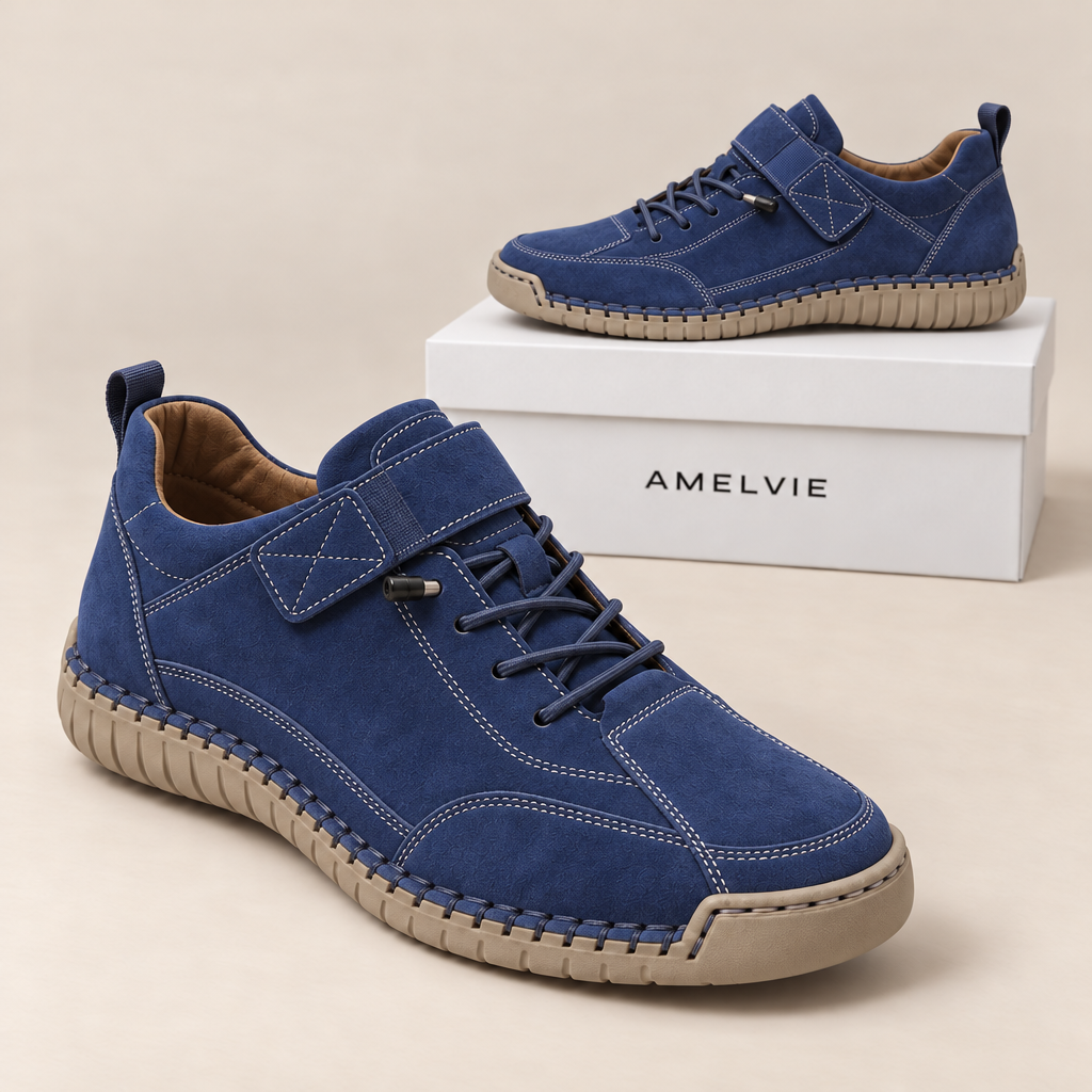 Sneaker Nora in Blau mit Klettriemen