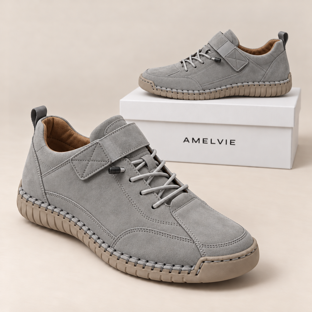 Sneaker Nora in Grau mit Klettriemen