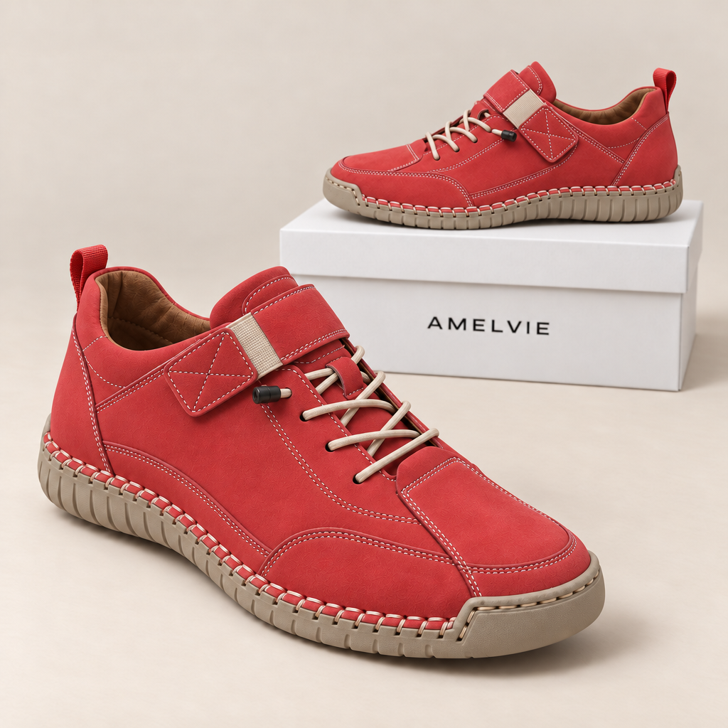 Sneaker Nora in Rot mit Klettriemen